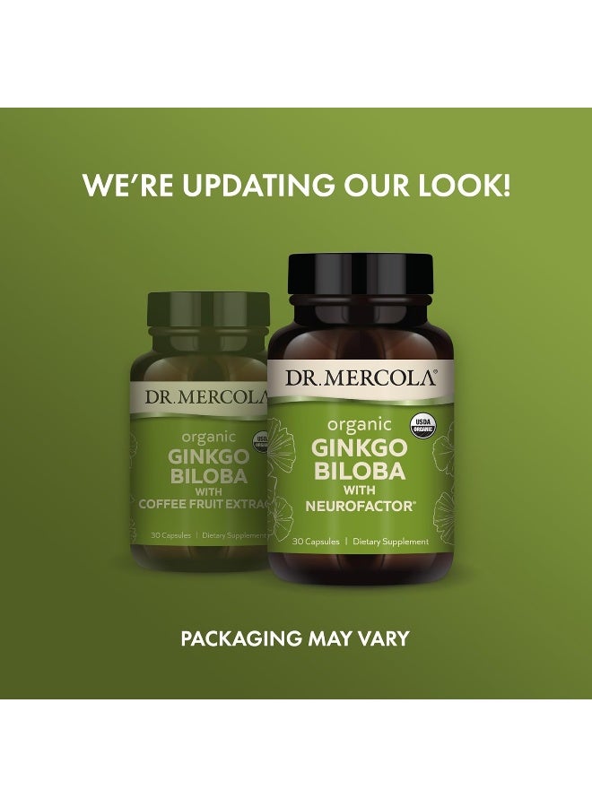 Dr. Mercola Organic Ginkgo Biloba with Coffee Fruit Extract Dietary Supplement - Image 2